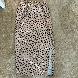 Polka dot silk skirt